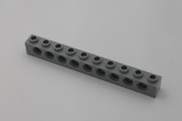 Lego Technic 3X Lochstein 1X10 Brick Holes 2730 Hellgrau Light Bluish Gray