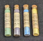 Antique D.M. Campana Chicago Art Paint Glass Vials w/Cork Top 4 China Painting