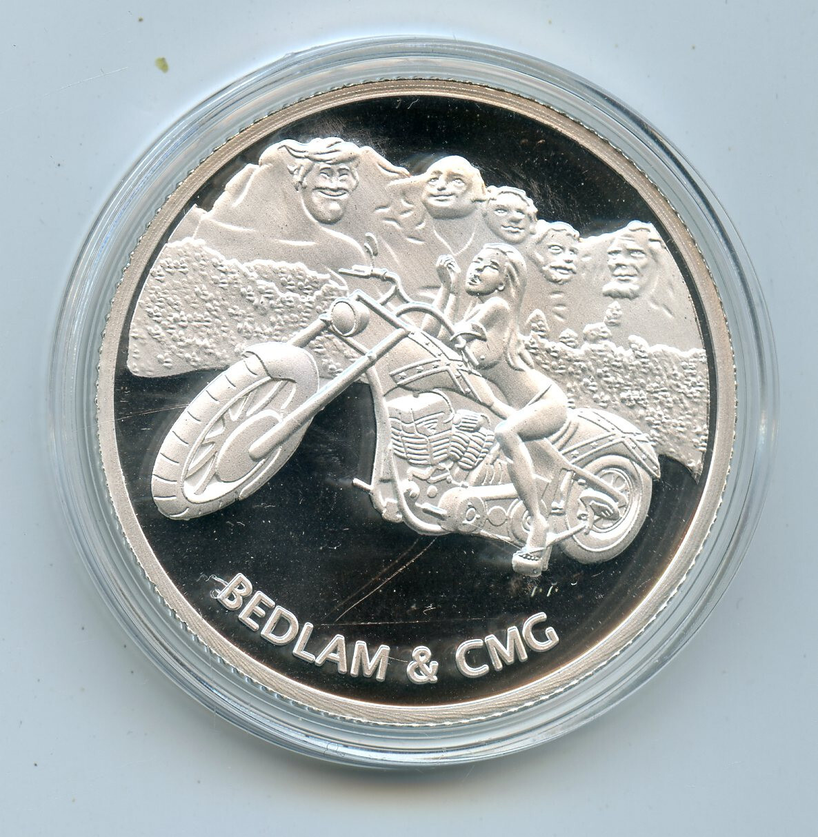 CMG & Bedlam Collab MT. TRUMPMORE Silver Round 1 troy oz. .999 Fine Silver Trump