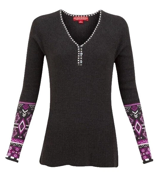 Nylon Henley Solid Sweaters for Women