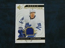 2018-19 18/19 SP Hockey ROOKIE Authentics JERSEY 118 Andreas Johnsson Leafs