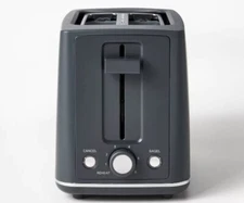 Figmint 2-Slice Toaster with Thin Chrome Band - Sleek Gray Design, Perfect Toast