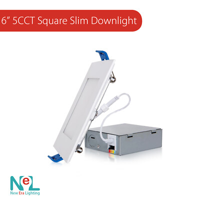 NEW ERA 12W 6 inches 5 CCT Selectable Square Slim Downlight
