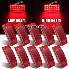 10 Pack Red 21 LED Side Marker Clearance Lights Rectangle Truck Trailer Camper