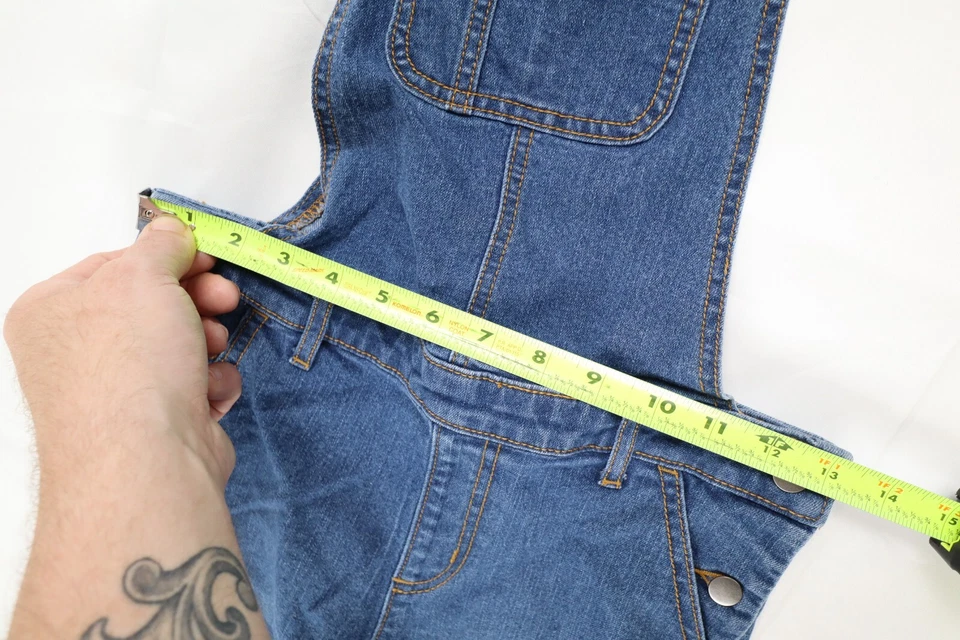 Baberos sin mangas de jean azul vaquero Crazy 8 niñas jóvenes talla 10 Foto 3 de 4