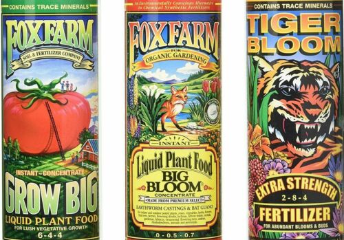 Fox Farm Soil Trio Nutrients Bundle, Big Bloom, Grow Big, Tiger Bloom  2oz size