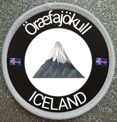 3 Zoll Oraefajökull Island Vulkan Eisen/Aufnähen Patch Abzeichen Berg