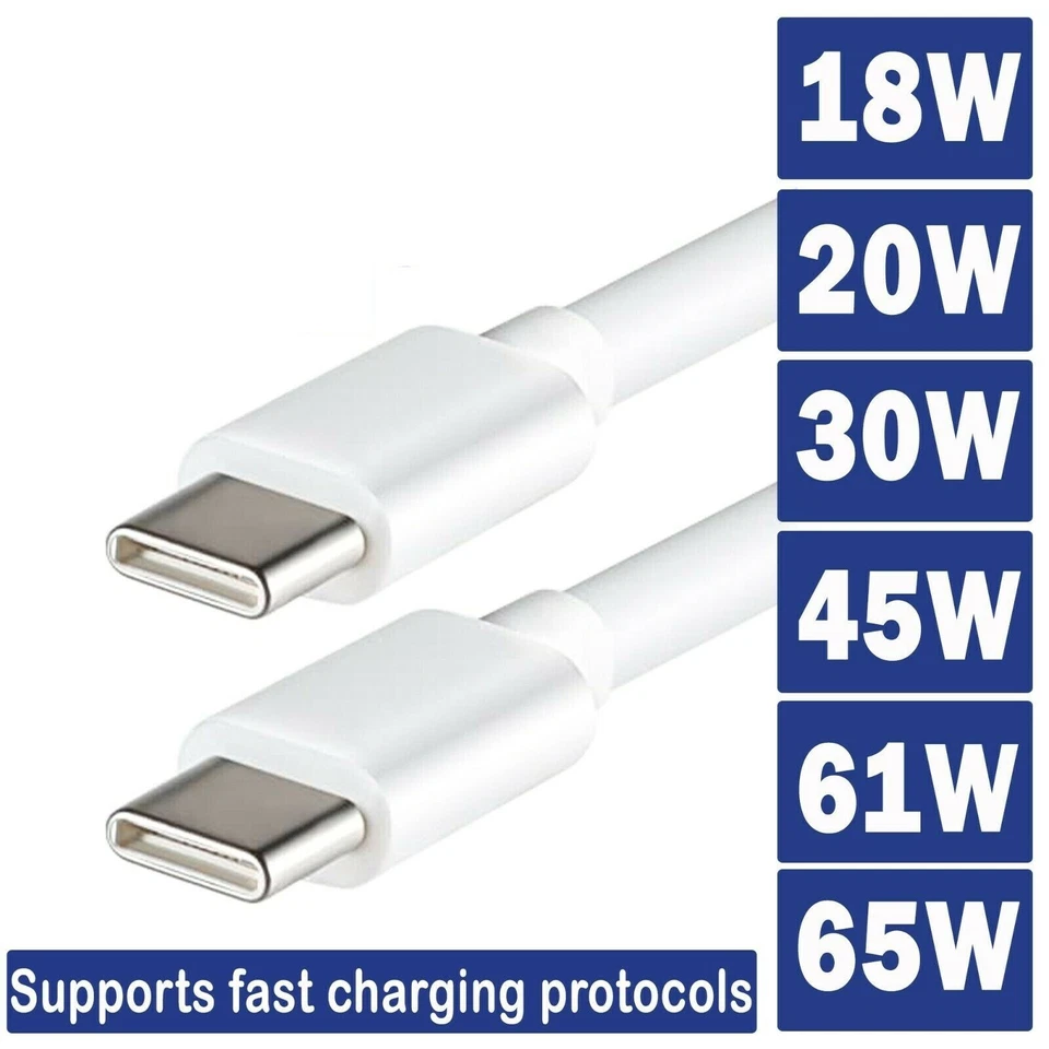 USB C To USB C Fast Charger PD 60W Type C Phone iPad MacBook laptop Samsung Lot - Image 3 of 4