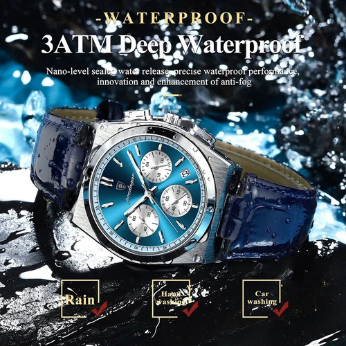 Luxus Herrenuhr Wasserdicht Leuchtend Chronograph Datum Quarz Herrenuhren Geschenk - Bild 5 von 32