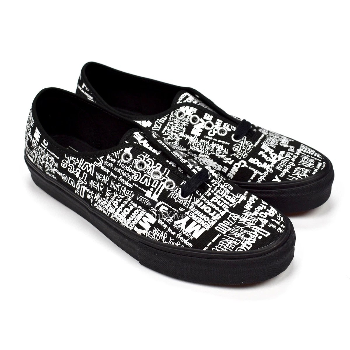 masilla Exagerar armario NWT Comme des Garcons CDG Vans Authentic LX Men&#039;s Message Graffiti  Black Sneaker | eBay