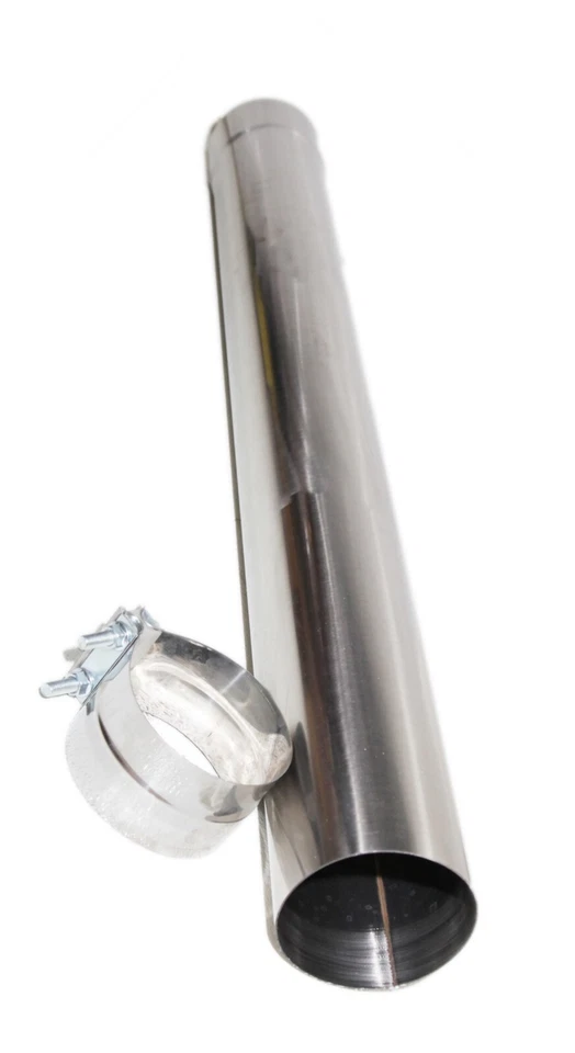 Tubo recto de escape de acero T409 SS 5,0" ID a 5,0" OD X47" longitud con abrazadera Foto 3 de 4