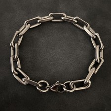 New 8mm Pure Titanium Chain Bracelet Men's Women Flat O-Chain Anti Allergy Gifts