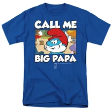 THE SMURFS CALL ME BIG PAPA Licensed Adult Men's Graphic Tee Shirt SM-5XL