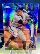 2020 Isan Diaz Topps Chrome Prism Refractor Rookie Card #170 Miami Marlins. rookie card picture