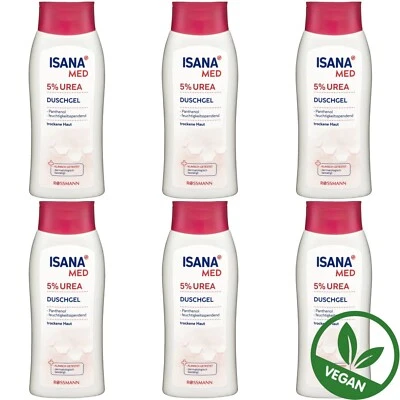 6 x 250 ml | Isana Med Duschgel 5% Urea seifenfrei Panthenol Dusche Vegan
