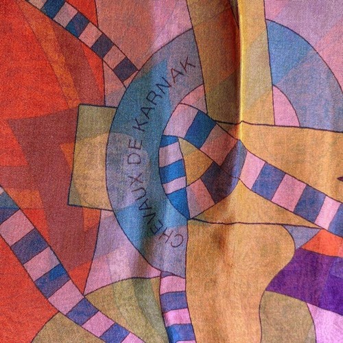 HERMES Carre 140 CHEVAUX DE KARNA Mousseline Silk Wrap Shawl See-through no box - Picture 3 of 10