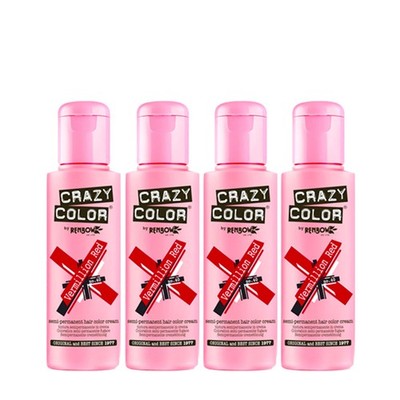 Crazy Color Vermillion Red no 40, 100ml X4