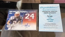 2008 Topps #DYNA-TL Ty Law Autograph NFL Dynasties Tribute 136/200 Patriots HOF