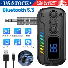 New Bluetooth5.3 Car AUX Audio Adapter Wireless Transmitter Receiver for Home TV