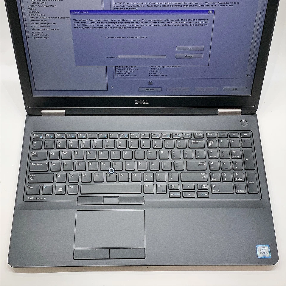 Dell Latitude E5570 Laptop i5 6440HQ 2.60GHZ 15.6" FHD 16GB NO HDD BIOS LOCKED - Image 4 of 4