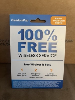 FreedomPop Bring Phone SIM Kit Free Wi-Fi Calling 100 Mb Call iPhone BRAND NEW