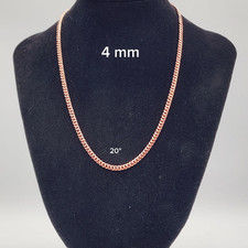 100 Pure Copper Cuban Link Chain Necklace   20 Inch   4mm