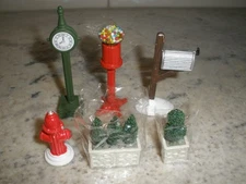 LOT OF 6 DEPARTMENT 56 VILLAGE METAL ACCESSORIES