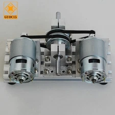 DC Dual Spindle Motor Drive Kit DC Motor Torque Timing Belt Pulley Kit 12V 24V