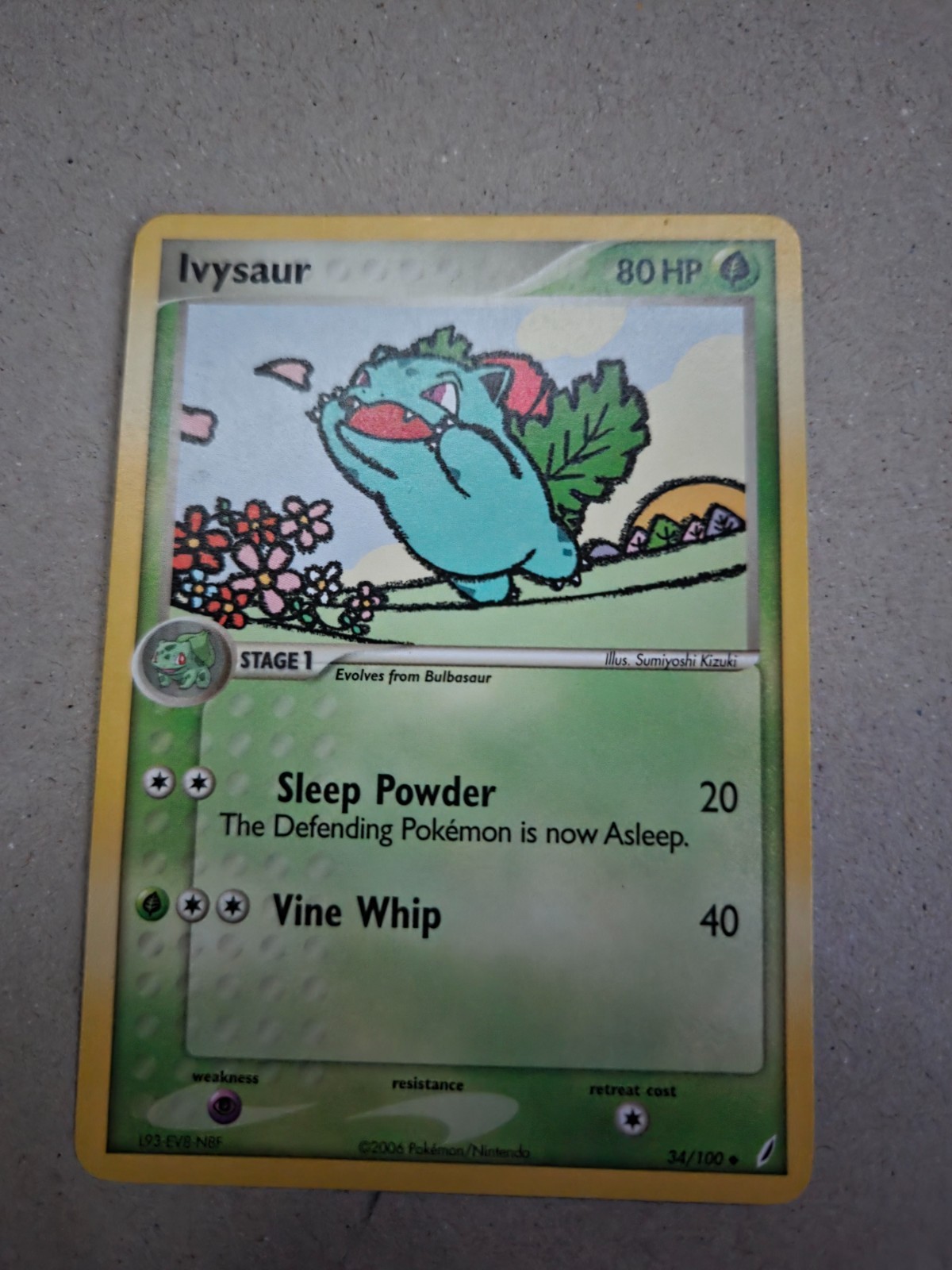 Pokemon TCG Ivysaur 34/100 Uncommon Crystal Guardians NM