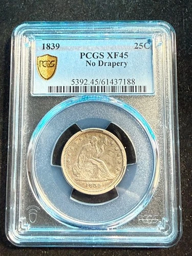 1839 SEATED LIBERTY QUARTER NO DRAPERY PCGS XF45 188