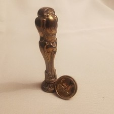 Victorian Gilt Metal Desk Wax Seal Stamp Antique By JW&Co 