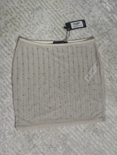 Pretty Little Thing NWT Mesh Diamante Mini Skirt - Champagne Size 2