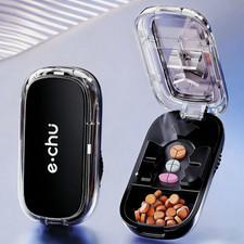 Adjustable Quartering Pill Cutter Storage Box Portable Drug Tablet Medicine Dust