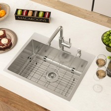 GhomeG Drop in Bar Sink Single Bowl 22x18 Inch 22x18x8 Inch, Stainless Steel