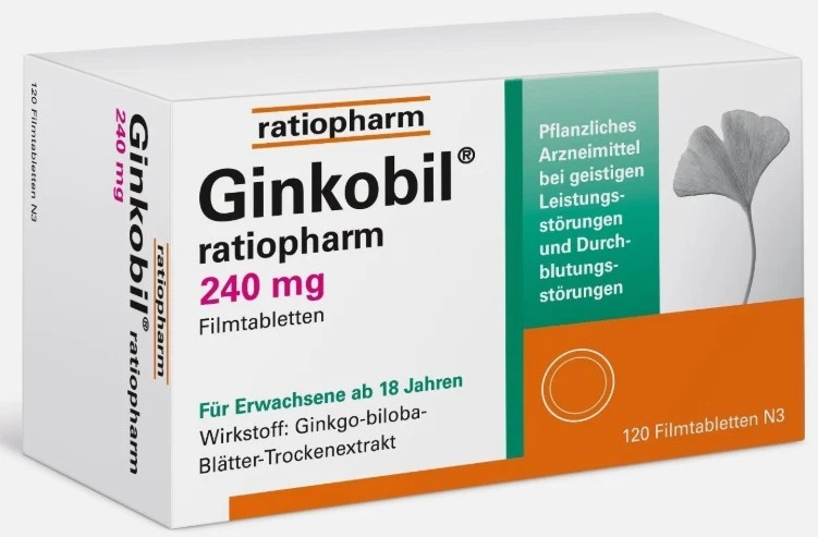 GINKOBIL RATIO 240mg 120 Filmtabletten PZN 08864415 Ratiopharm AICP