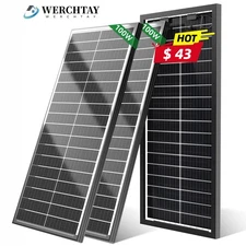 Werchtay 100Watt Bifacial Solar Panel 2Pack(200W)12V Mono Home PV Power Off-Grid