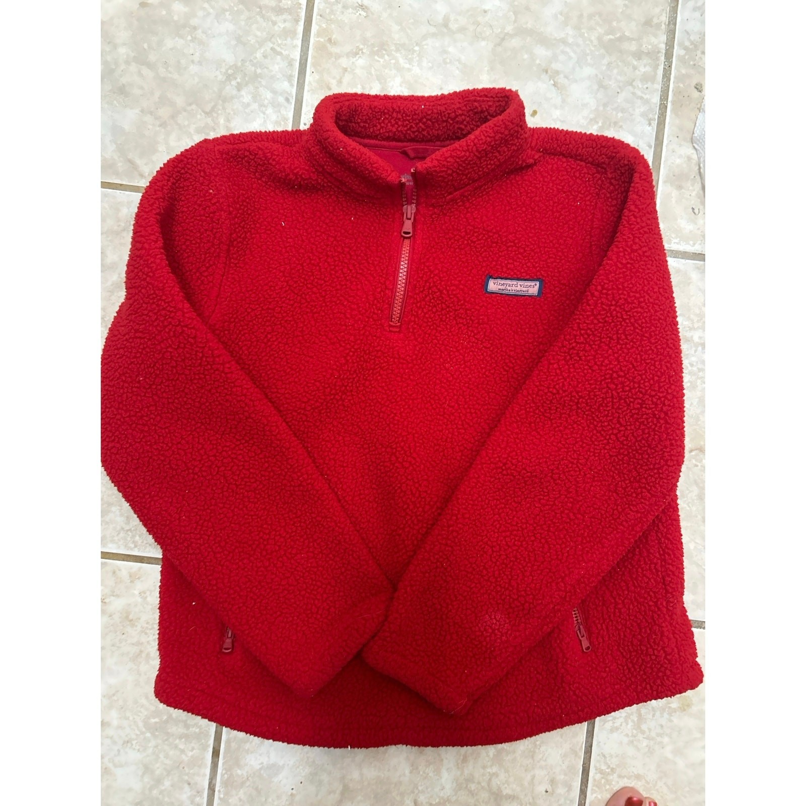 Vineyard Vines Women’s Sherpa Fleece 1/4 Zip – Red