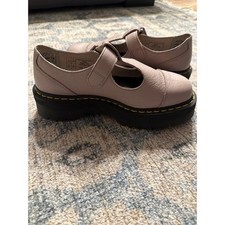 Dr Martens Bethan Pisa Leather Platform Mary Jane Shoes Sz 9 Vintage Taupe