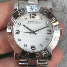 Marc By Marc Jacobs Amy MBM3054 Watch Womens Silver Crystal Stainless Steel Chic