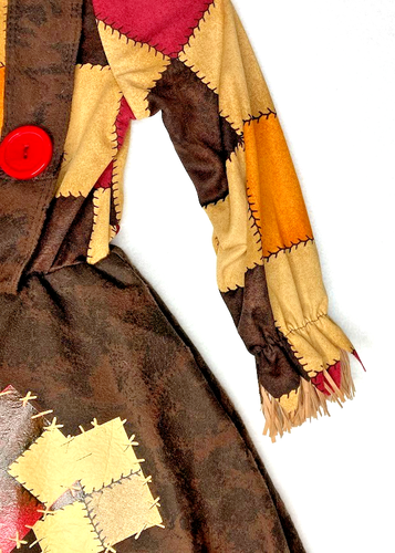 Spirit Scarecrow Costume Dress Girls Toddler 3-4 Brown Patchwork Edgy Halloween - Bild 5 von 14
