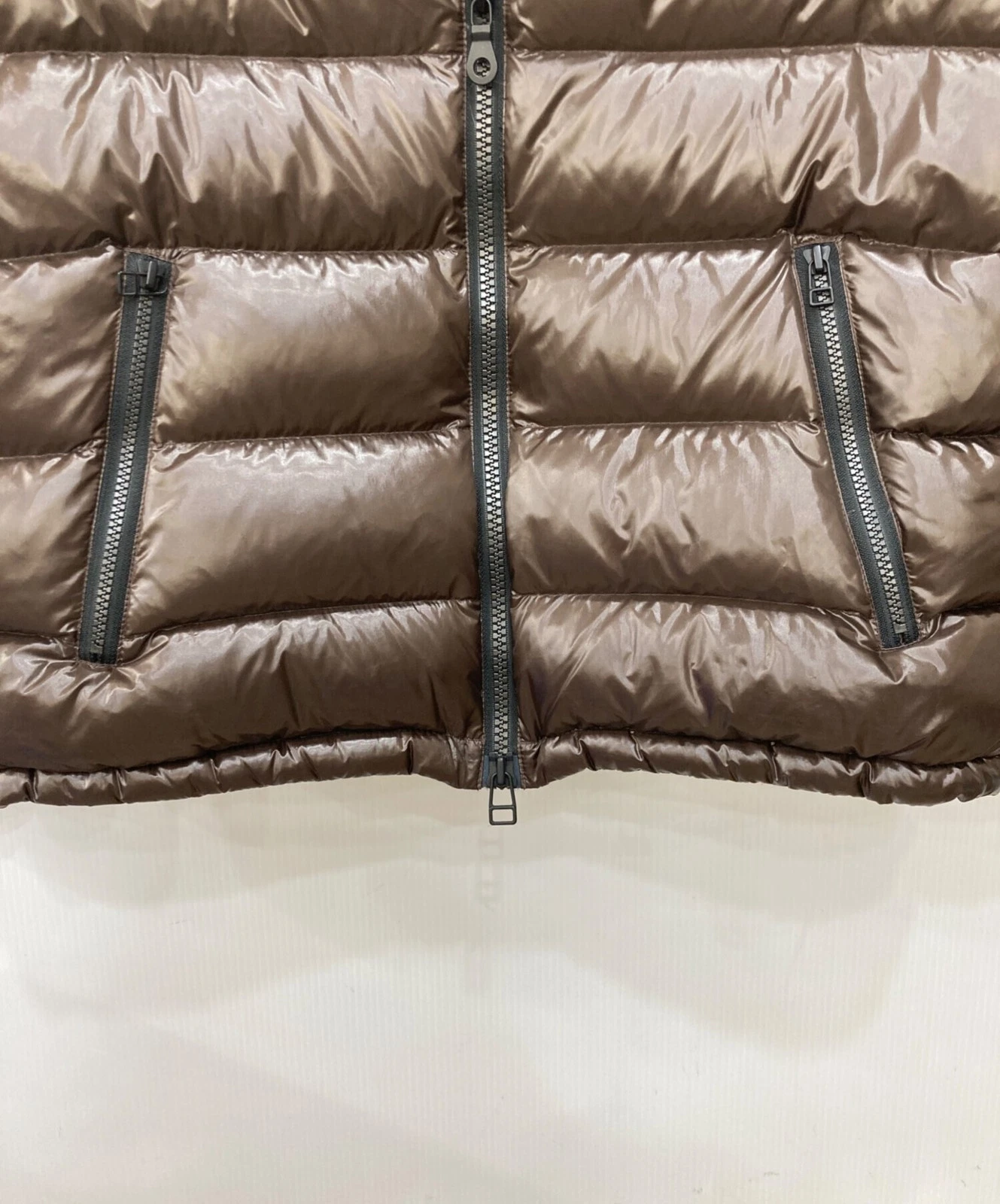 Beams Shiny DOWN Hoodie Men's Size M Brown - product detail image 4