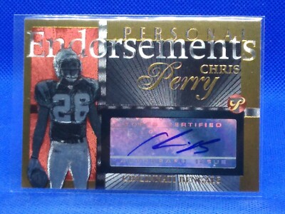 2004 Pristine Personal Endorsements Chris Perry PE-CPE Rookie Auto RC ...