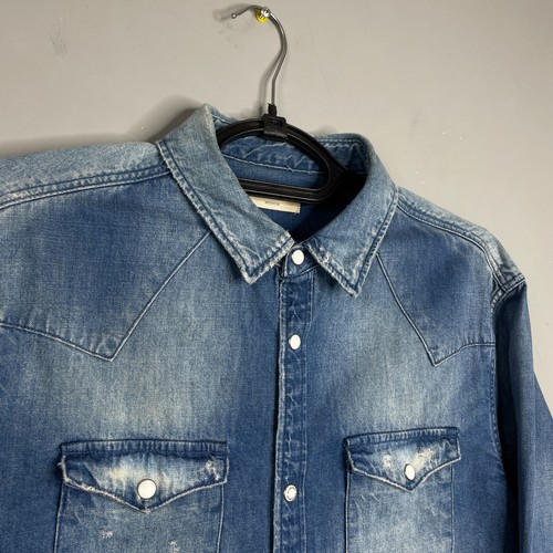 All Saints Distressed Denim Izak Shirt Size M - Bild 3 von 13