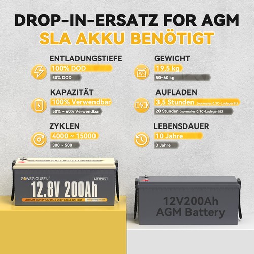 12V/24V 300Ah 200Ah 100Ah 50Ah LiFePO4 Akku Lithium Batterie für Solar Off-grid - Afbeelding 39 van 169