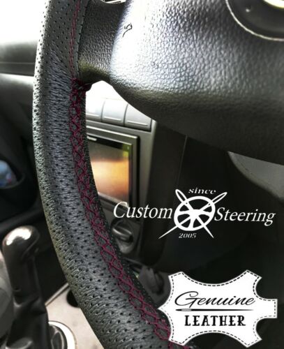 For PORSCHE 968 91-95 Perforated Leather Steering Wheel Cover BURGUNDY Stitch - Picture 2 of 6