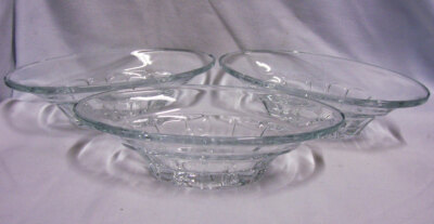 SUNDAE DISHES/BANANA BOAT Clear Glass Dishes Set of 3 by Pasabahce of Turkey -A2