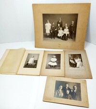 5 Antique Cabinet Family Photo Portrait, Boys , Girls,