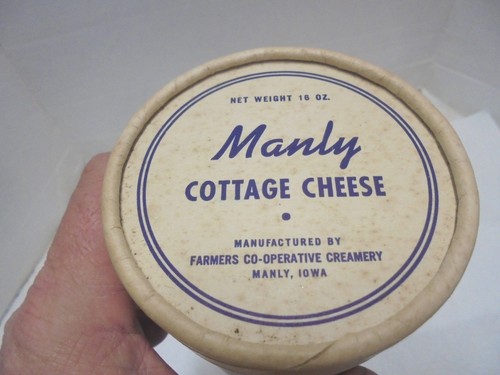 Contenedor de cartón queso cottage viril 16 oz. Cooperativa de agricultores crema masculina Iowa - Imagen 7 de 8