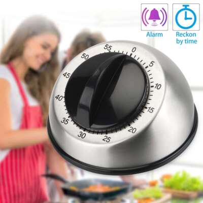 Mechanical Long Ring Bell Alarm Loud 60-Minute Kitchen Cooking Wind Up Timer US
