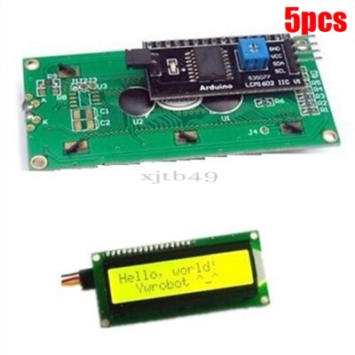 Display Serial Interface IIC/I2C/TWI/SP  I 1602 Character Lcd Module Yellow 5 na